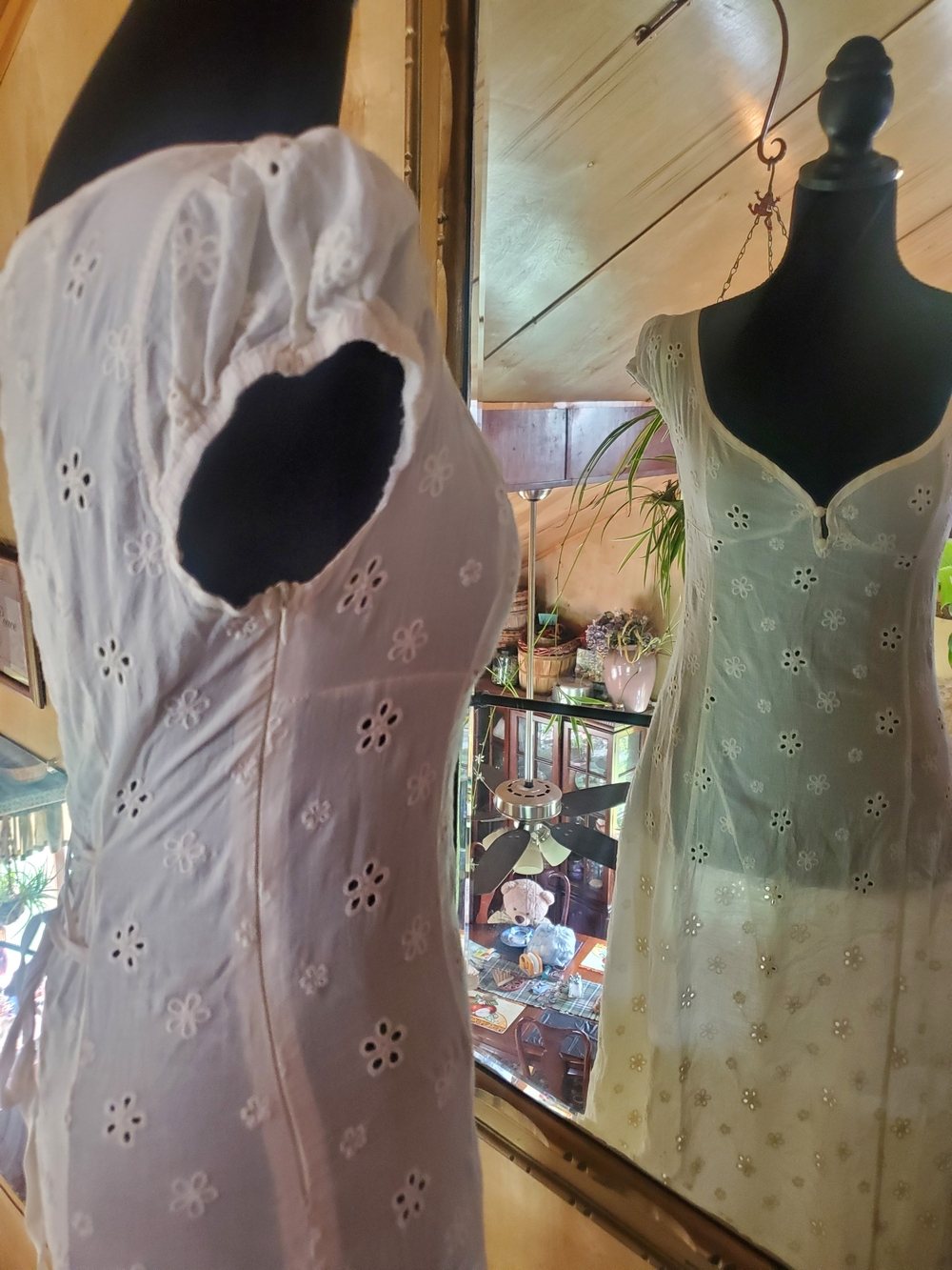 Gunne Sax Vintage White Cotton Eyelet Milkmaid Maxi Dress- Cottagecore Coquette.